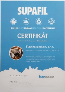 Certifikát Supafil